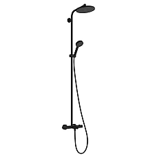 Душова система з термостатом Ecostat Fine Hansgrohe Activera S 240 1jet EcoSmart 28871670 чорний матовий