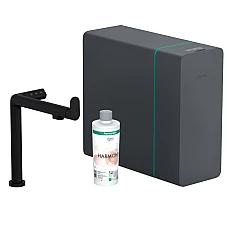 Змішувач для кухні з висувним виливом Hansgrohe Aqittura M91 SodaSystem 240 76837670 Matt Black