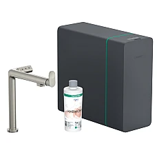 Змішувач для кухні з висувним виливом Hansgrohe Aqittura M91 SodaSystem 240 76837800 Stainless Steel Finish