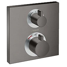 Термостат прихованого монтажу двох режимний Brushed Black Chrome HANSGROHE Ecostat Square 15714340