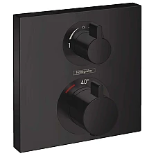 Термостат прихованого монтажу двохрежимний Matt Black HANSGROHE Ecostat Square 15714670