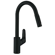 Змішувач для кухні з висувним виливом HANSGROHE Focus 240 2jet Matt Black 31815670
