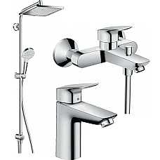 Набор смесителей для ванны EcoSmart (71104+7140+27289000) HANSGROHE Logis 100/Crometta Reno 20200002