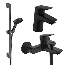 Набор смесителей для ванны Hansgrohe Logis 20240005 черный матовый