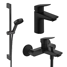 Набор смесителей для ванны Hansgrohe Logis 20240006 черный матовый