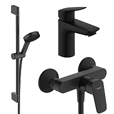 Набор смесителей для ванны Hansgrohe Logis 20240008 черный матовый