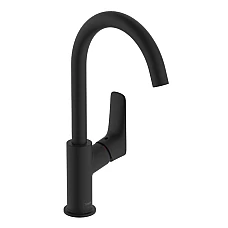 Змішувач одноважільний для раковини з поворотним виливом Hansgrohe Logis 71131670 Matt Black