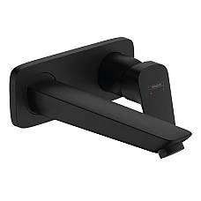 Змішувач для раковини одноважільний настінний з виливом 19,5 см Hansgrohe Logis 71220670 Matt Black