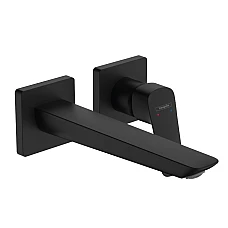 Однорычажный смеситель для раковины Hansgrohe Logis скрытого монтажа Fine настенный с изливом 20,6 см 71256670 Matt Black