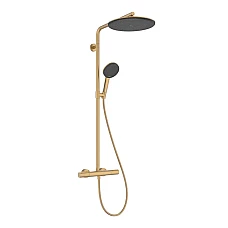 Душова система з термостатом Hansgrohe Raindance Alive S Puro 300 1jet EcoSmart Ecostat Element 24593140 бронза