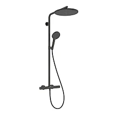 Душевая система с термостатом Hansgrohe Raindance Alive S Puro 300 1jet Ecostat Element 24592340 черный матовый хром