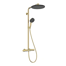 Душевая система с термостатом Hansgrohe Raindance Alive S Puro 300 1jet EcoSmart Ecostat Element 24593990 золото