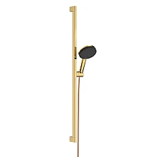 Душевой набор Hansgrohe Raindance Alive Select S Ecosmart со стойкой Unica E Puro 90 24601990 золото