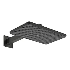 Верхний душ с держателем Hansgrohe Alive Q 210/340 2jet EcoSmart 24551340 черный матовый хром