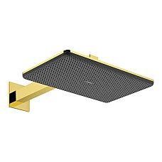 Верхній душ з тримачем Hansgrohe Alive Q 210/340 2jet EcoSmart 24551990 золото