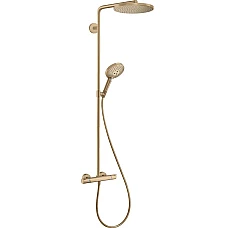 Душова система Showerpipe PowderRain 1jetP з термостатом Brushed Bronze HANSGROHE Raindance S 240 27633140