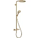 Душевая система Showerpipe PowderRain 1jetP с термостатом Brushed Bronze HANSGROHE Raindance S 240 27633140