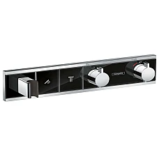Термостат прихованого монтажу на 2 клавіші Black/Chrome HANSGROHE RainSelect 15355600