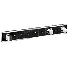 Термостат прихованого монтажу на 5 клавіш Black/Chrome HANSGROHE RainSelect 15358600