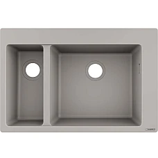 Кухонна мийка на дві чаші Concretegrey Hansgrohe S510-F635 43315380