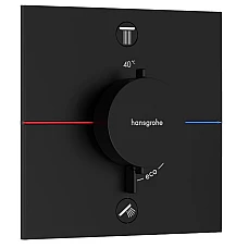 Термостат на 2 потребителя со встроенной защитной комбинацией EN 1717 Hansgrohe ShowerSelect Comfort E 15578670 Matt Black
