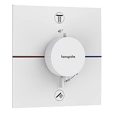 Термостат на 2 потребителя со встроенной защитной комбинацией EN 1717 Hansgrohe ShowerSelect Comfort E 15578700 Matt White