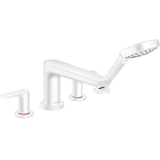 Смеситель врезной на край ванны на 4 отверстия Matt White HANSGROHE TALIS E 71748700