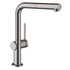 Змішувач для кухні з висувним виливом Hansgrohe Talis M54 72809340 чорний матовий хром