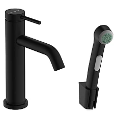 Змішувач для раковини з гігієнічною лійкою Hansgrohe Tecturis S 110 73211670 Matt Black