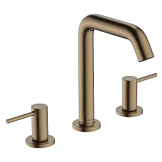 Змішувач для умивальника на 3 отвори push-open Hansgrohe Tecturis S 150 73330140 Brushed Bronze