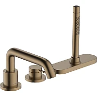 Змішувач для ванни на 3 отвори Hansgrohe Tecturis S 73447140 Brushed Bronze