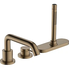 Змішувач для ванни на 3 отвори Hansgrohe Tecturis S 73447140 Brushed Bronze