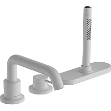 Смеситель для ванны на 3 отверстия Hansgrohe Tecturis S 73447700 Matt White
