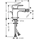 Смеситель для биде с донным клапаном pop-up Matt Black HANSGROHE Vernis Shape 71211670