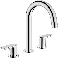 Смеситель для умывальника на 3 отверстия с донным клапаном pop-up Chrome HANSGROHE Vernis Shape 71563000
