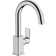 Змішувач для умивальника з рухомим носиком та донним клапаном pop-up Chrome HANSGROHE Vernis Shape 200 71564000