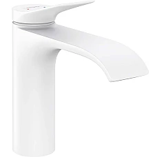 Смеситель для умывальника с донным клапаном pop-up Matt White HANSGROHE Vivenis 110 75020700