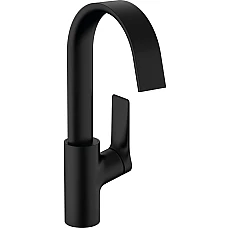 Змішувач для умивальника з поворотним носиком та донним клапаном pop-up Matt Black HANSGROHE Vivenis 210 75030670