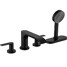 Смеситель врезной на край ванны на 4 отверстия с sBox Matt Black HANSGROHE Vivenis 75444670