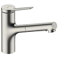Змішувач для кухні з висувним виливом Hansgrohe Zesis M33 150 74820800 Stainless Steel Finish