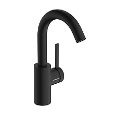 Смеситель для умывальника с поворотным изливом Hansgrohe Zesis S с донным клапаном pop-up 74740670 черный матовый