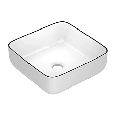 Умивальник накладний 38x38 IMPRESE BLACK EDGE