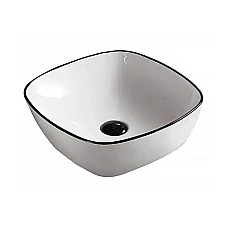 Умывальник накладной 41x41 IMPRESE BLACK EDGE