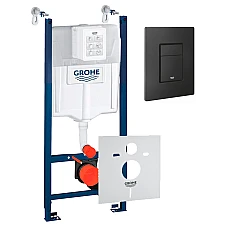 Система інсталяції для унітазу Grohe Rapid SL 3в1 3884000G з чорною кнопкою Grohe Skate Cosmopolitan 38732KF0