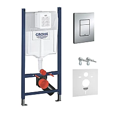 Система інсталяції для унітазу Grohe Rapid SL3 з кнопкою Skate Cosmopolitan 3884000G/38732000