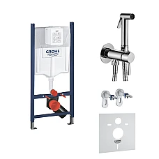 Система інсталяції для унітазу Grohe Rapid SL 3в1 з гігієнічним душем Paffoni Tweet Round Mix 3884000G/ZDUP110CR