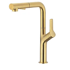 Змішувач для кухні з витяжним виливом KFA ARMATURA DUERO DESIGN INOX 6623-220-31 золото