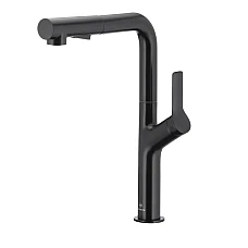 Смеситель для кухни с вытяжным изливом KFA ARMATURA DUERO DESIGN INOX 6623-220-81 черный