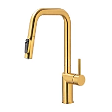 Смеситель для кухни с вытяжным изливом KFA ARMATURA DUERO PURE STYLE 6623-313-31 матовое золото