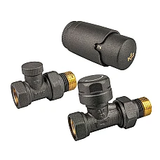 Термостатичний комплект Komfort PRO для радіаторів KFA Armatura 757-030-61-BL графіт